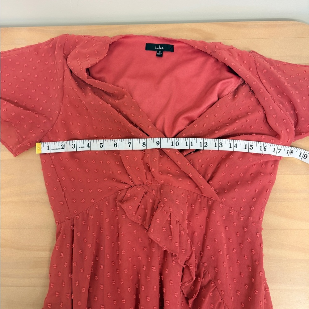 Lulu's Rose Wrap Midi Dress with Ruffle Accents - Picture 8 of 8